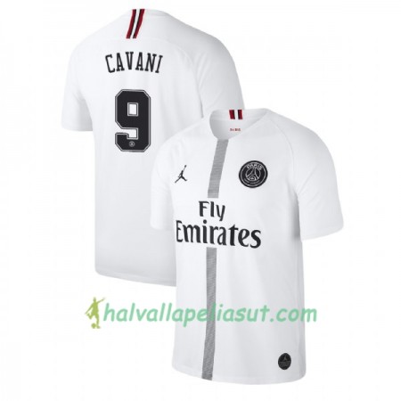 Jalkapallo Pelipaidat Paris Saint Germain Cavani 9 Jodan Valkoinen 3 Paita 2018-2019 Lyhythihainen